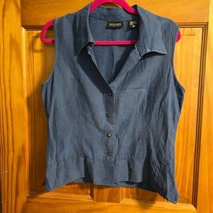 New York & Company L Sleeves top 50% linen/50%rayon